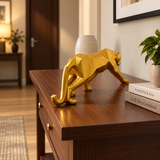 Golden Panther Decorative Statue – Modern Luxury Home & Office Décor