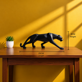Black Jaguar Statue – Modern Geometric Animal Sculpture for Home & Office Decor