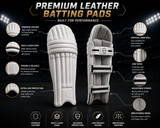 Premium Leather Cricket Batting Pads – Lightweight Protective Leg Guards